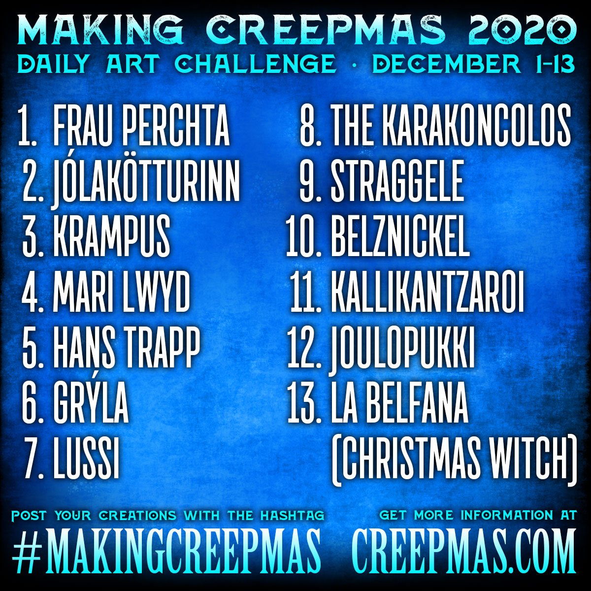 Making Creepmas 2020 Prompt List