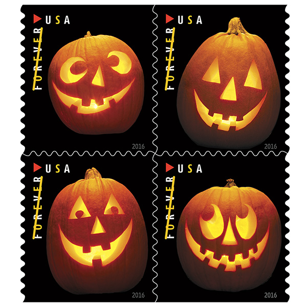 New Jack-o'-lantern Stamps